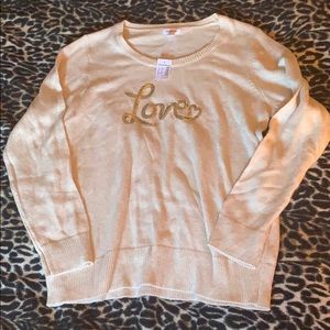 Westport // “Love” sequin tan sweater